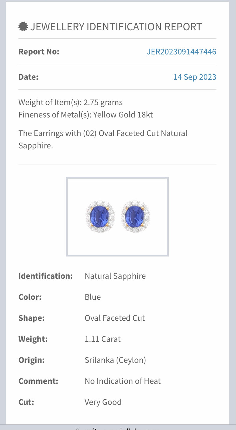 Blue sapphire earrings 18k Gold