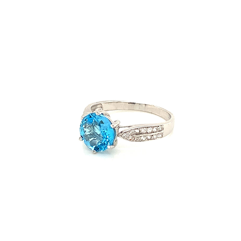 Blue Topaz 925 Silver Ring