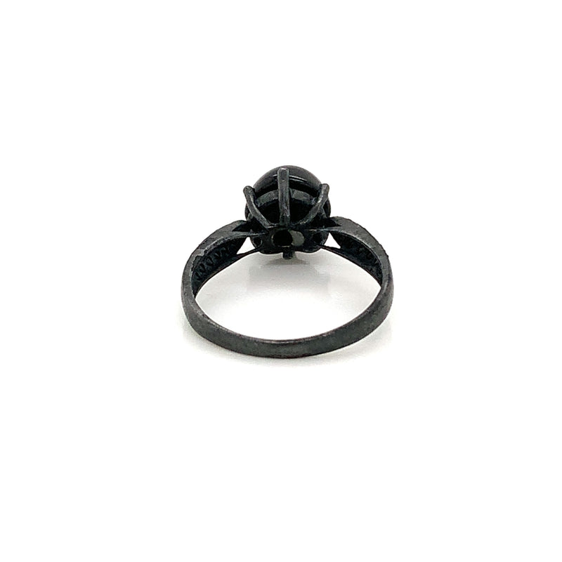 Black Spinel 925 Sterling Silver Ring