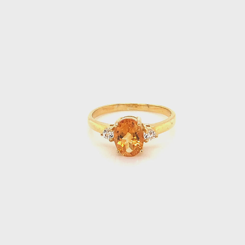 Citrine Gold Plated 925 Sterling Silver Ring