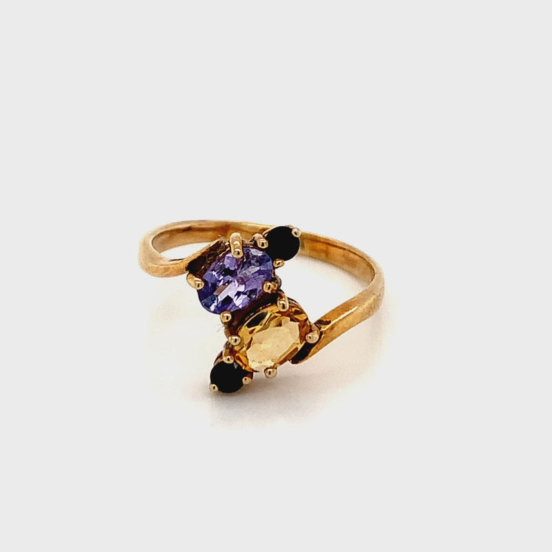 Citrine and Amethyst 925 Silver Ring6