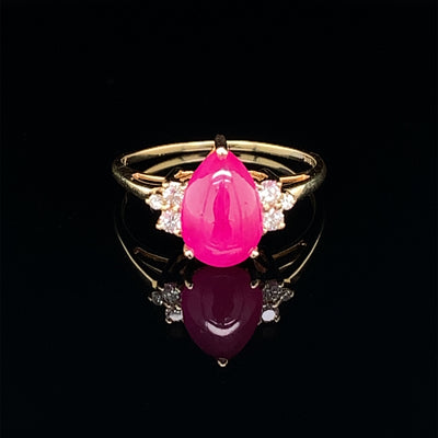 Products Ruby Set In Diamonds 18k Gold Ring