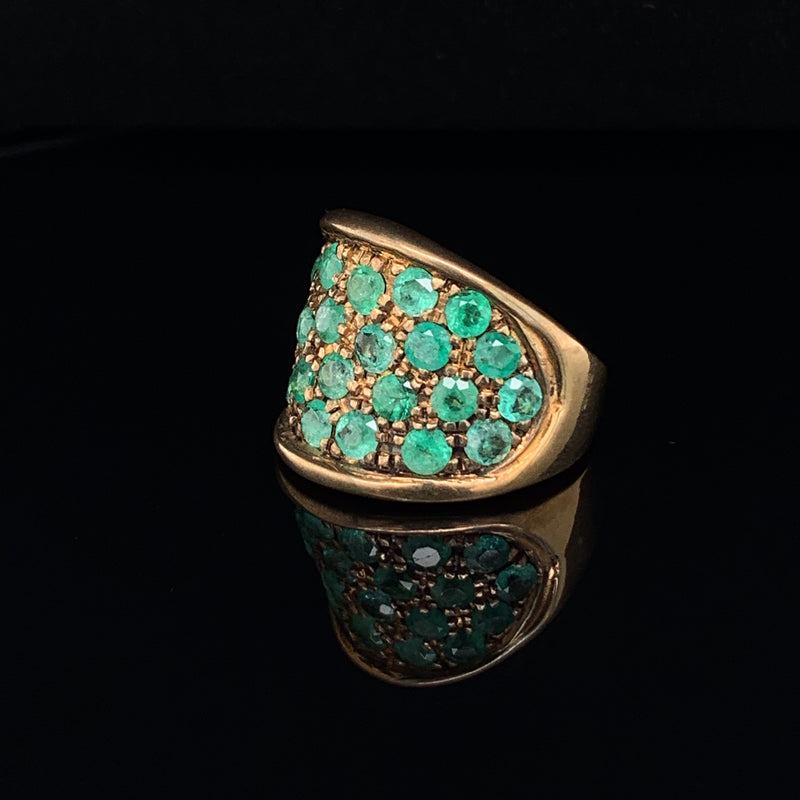 Emerald 925 Silver Gold Platede Ring