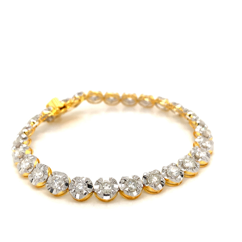 18K Yellow Gold Diamond Fashion Bracelet