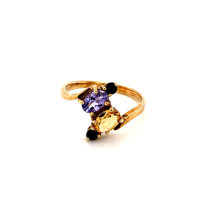Citrine and Amethyst 925 Silver Ring