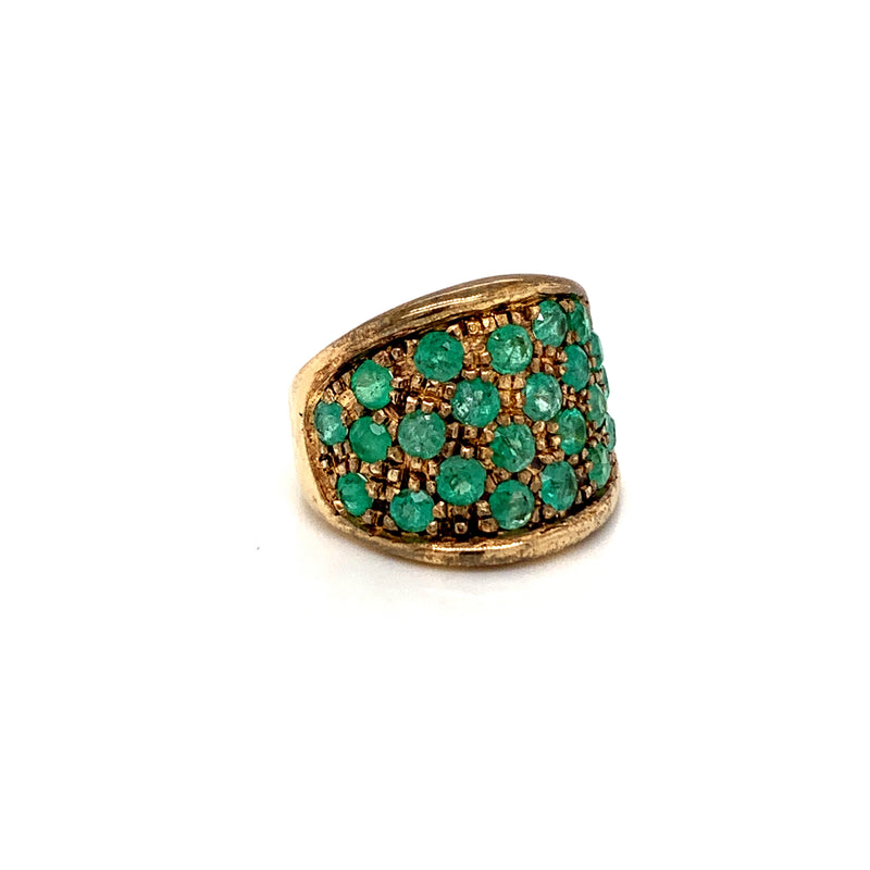 Emerald 925 Silver Gold Platede Ring