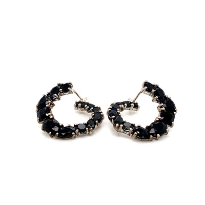 Black Sapphire 925 silver earrings