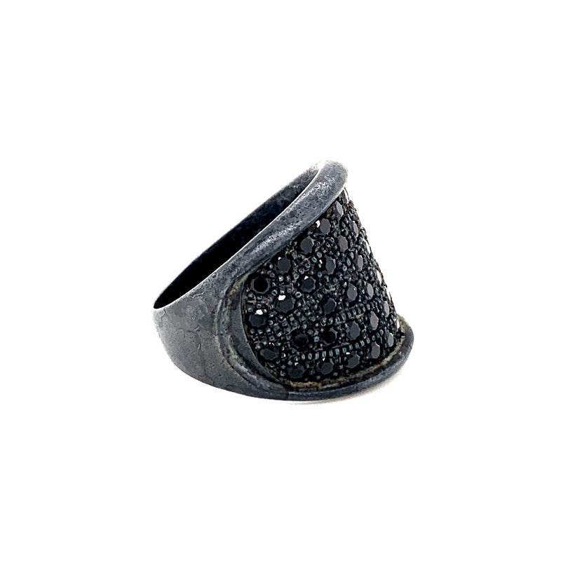 Black Spinel 925 Silver Ring
