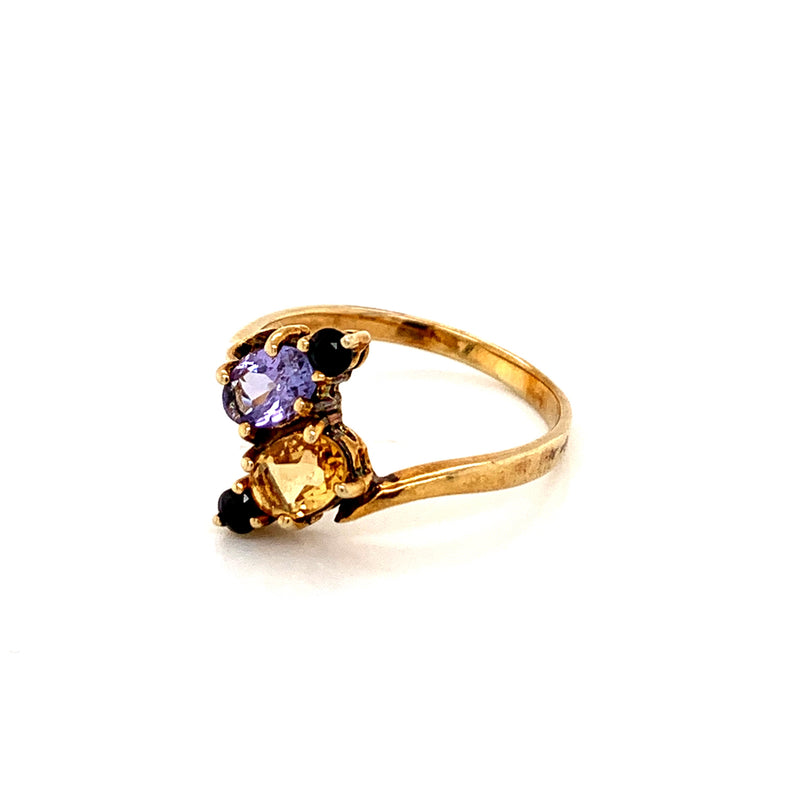 Citrine and Amethyst 925 Silver Ring5