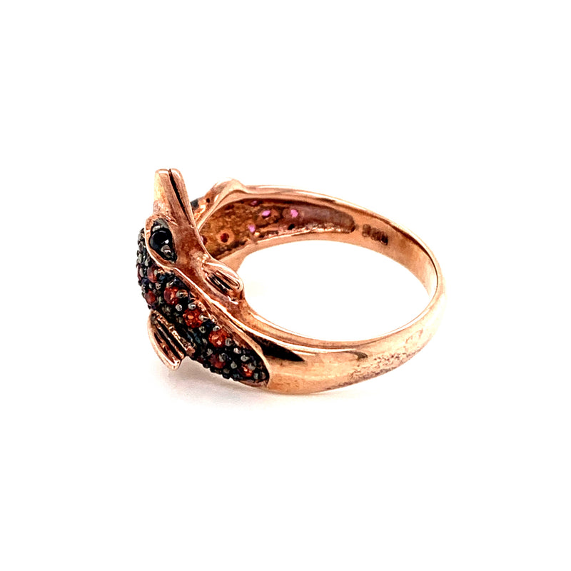 Lucky Fish Silver 925 gold Plated Ring