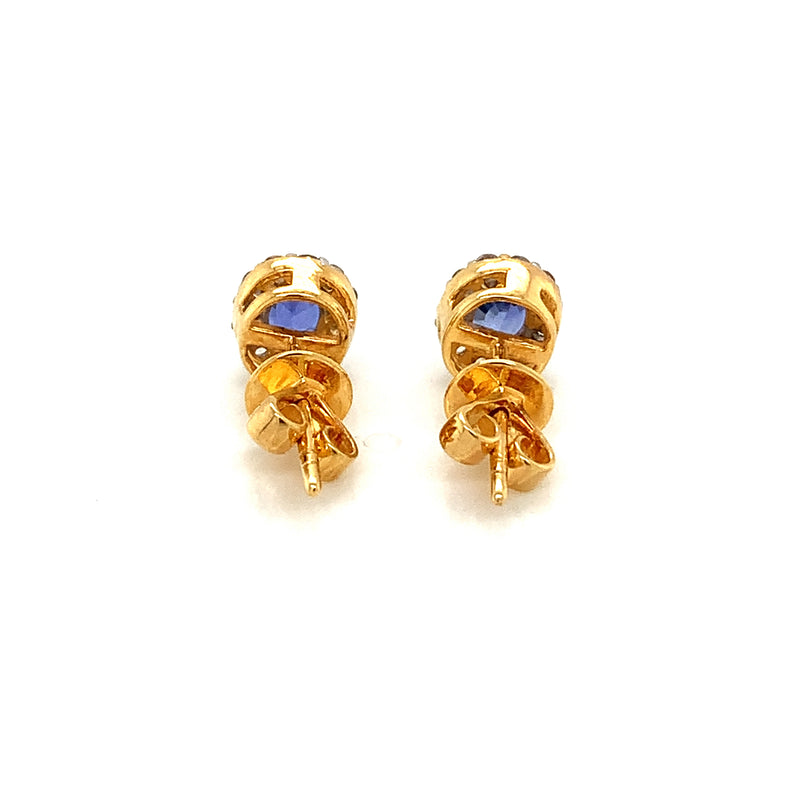 Blue sapphire earrings 18k Gold