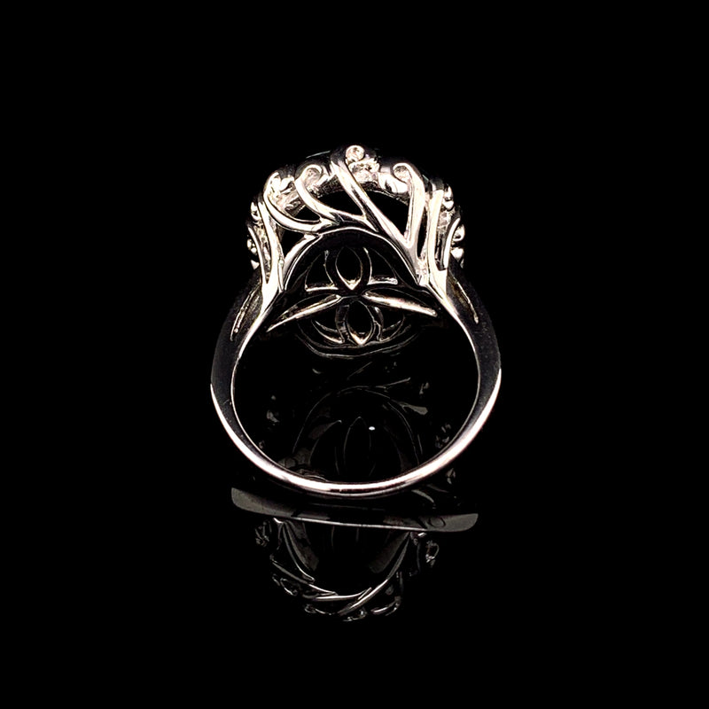 Black Opal 925 Silver Ladies Ring