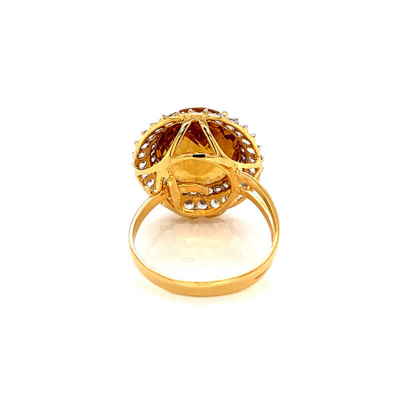 Citrine Setting With White Sapphire 18k Gold Ring4