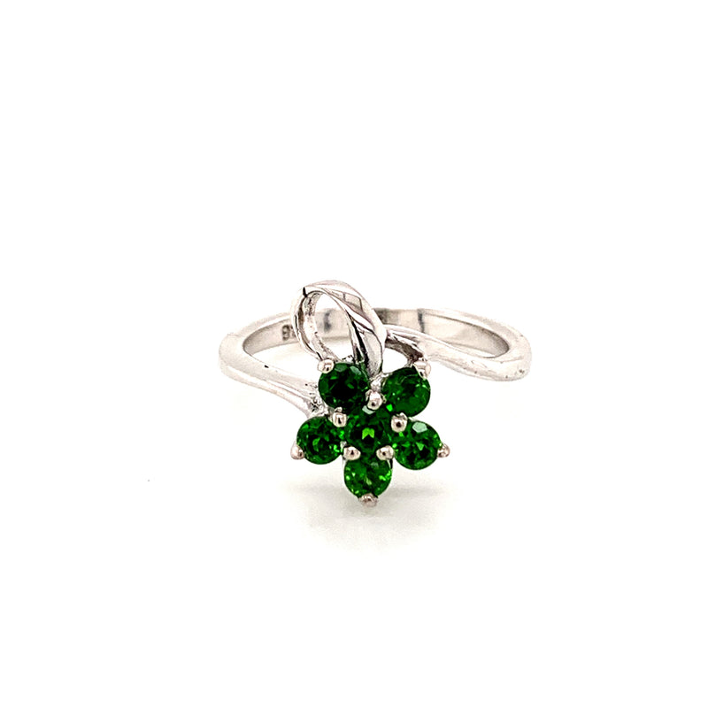 Natural Green Tsavorite Garnet 925 Silver Ring