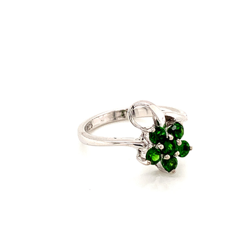 Natural Green Tsavorite Garnet 925 Silver Ring