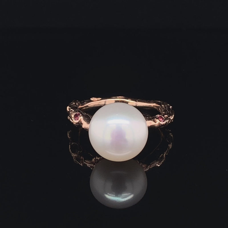 Pearl Gold Plated Silver Ring