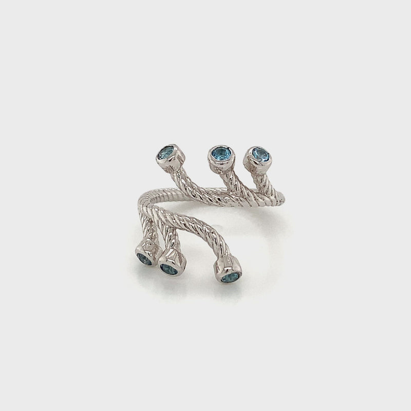 Blue Topaz 925 Silver Ring