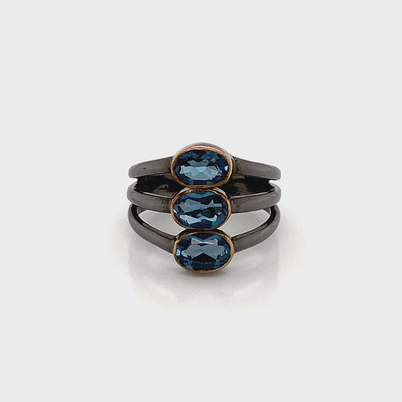 Blue Topaz 925 Silver Ring