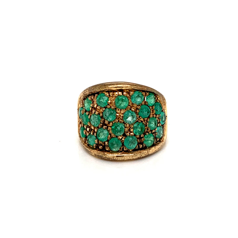 Emerald 925 Silver Gold Platede Ring