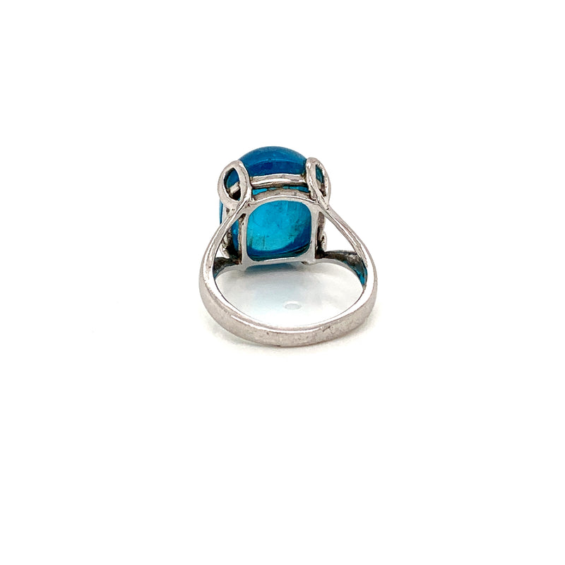 Neon Blue Apatite 925 Silver Ring