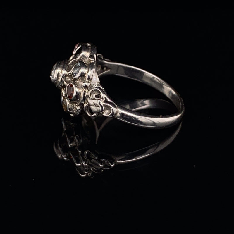 Natural 9 Gemstones 925 Silver Ring (Nawarathna)