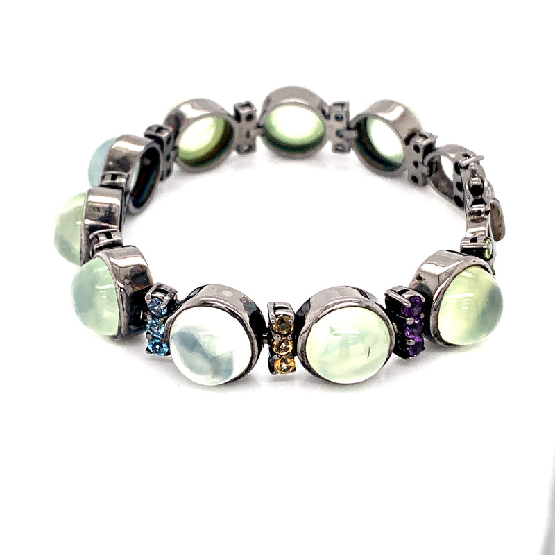 Prehnite 925 silver bracelet