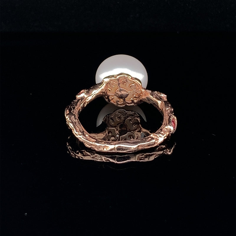 Pearl Gold Plated Silver Ring