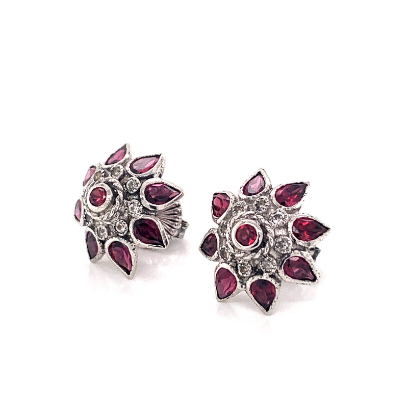 Rhodolite Garnet Earrings 925 Silver