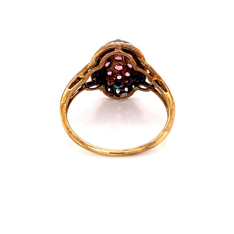 Pink Sapphire & White Sapphire 925 Silver Ring