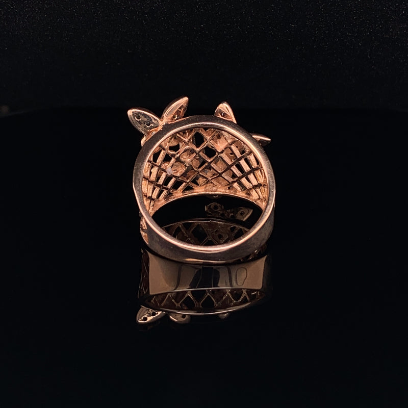 Garnet/ Amethyst/ Peridot/Black Spinel Four Butterfly  925 silver ring
