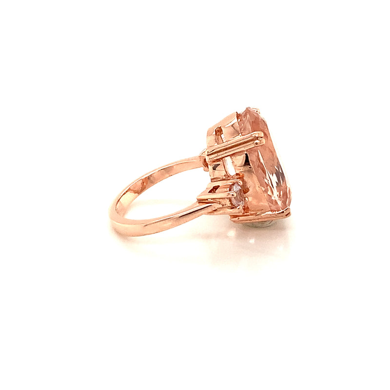 Morganite Setting With White Sapphire 18K Rose Gold