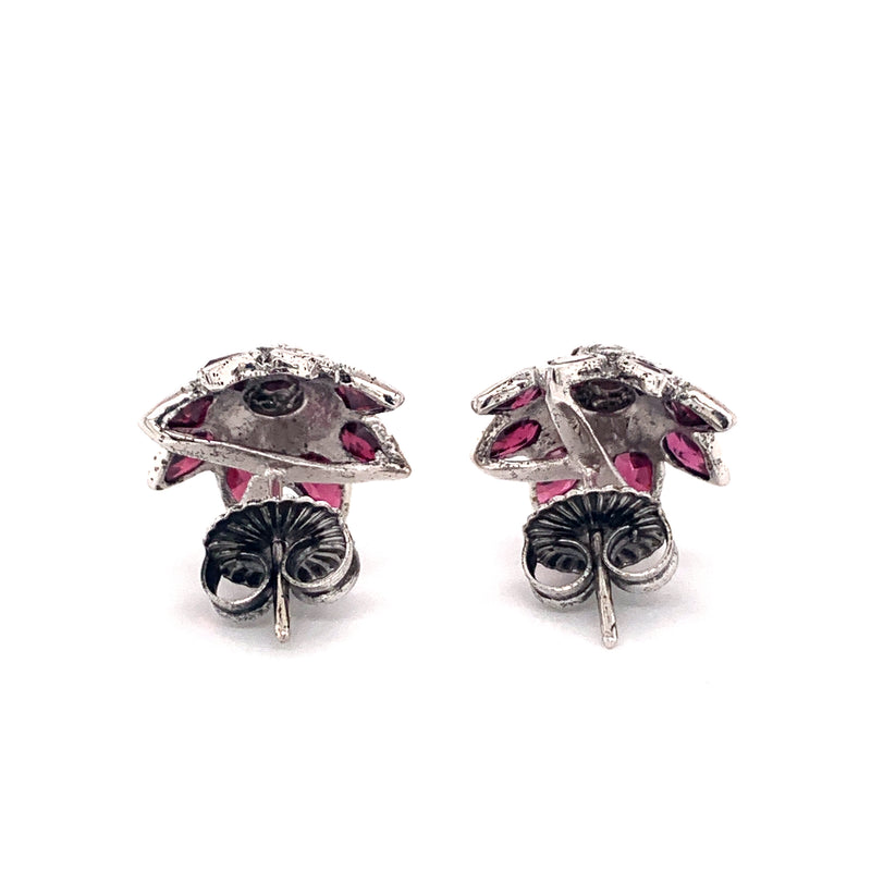 Rhodolite Garnet Earrings 925 Silver