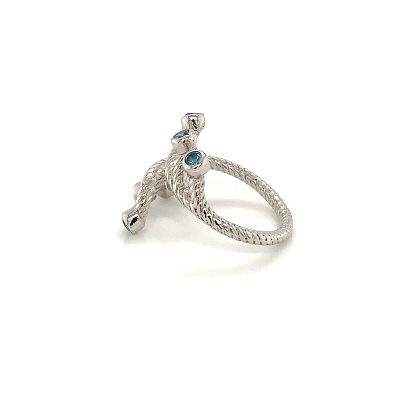 Blue Topaz 925 Silver Ring