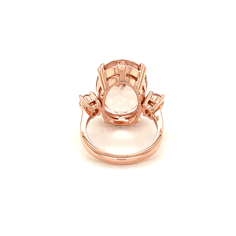 Morganite Setting With White Sapphire 18K Rose Gold