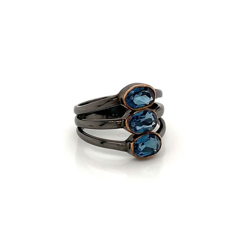 Blue Topaz 925 Silver Ring