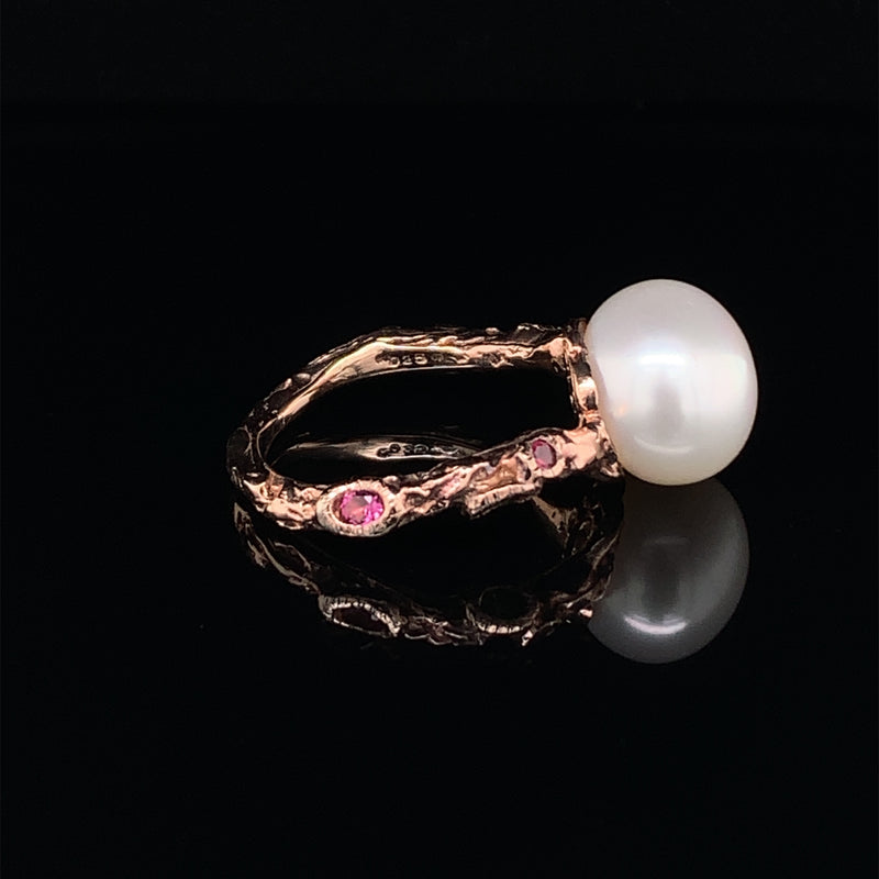 Pearl Gold Plated Silver Ring