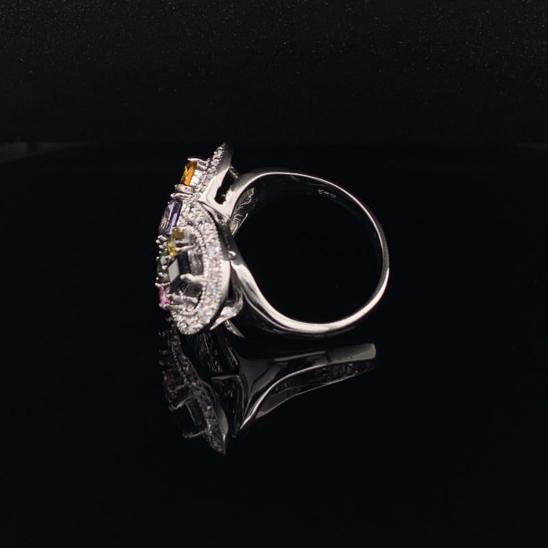 Multicolor Gemstone 925 silver Ring