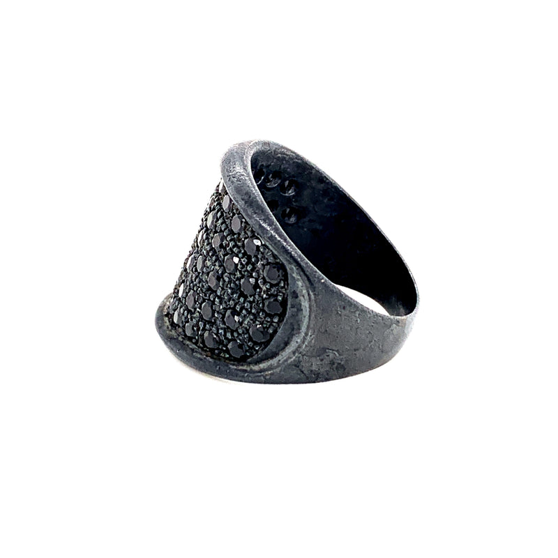 Black Spinel 925 Silver Ring