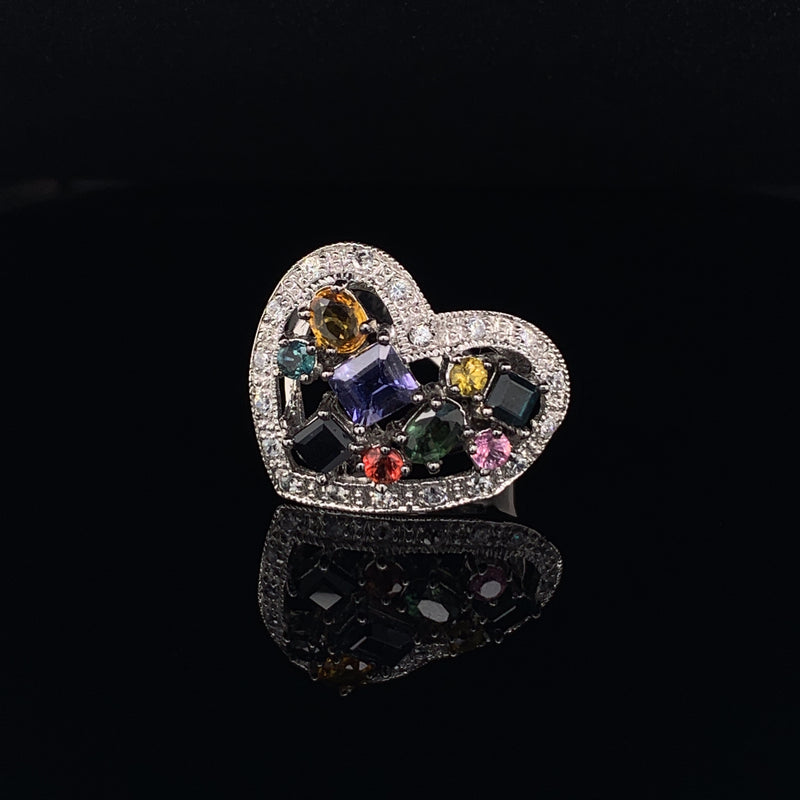 Multicolor Gemstone 925 silver Ring
