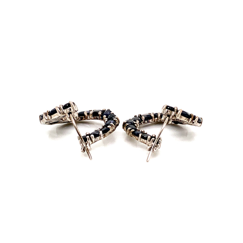 Black Sapphire 925 silver earrings