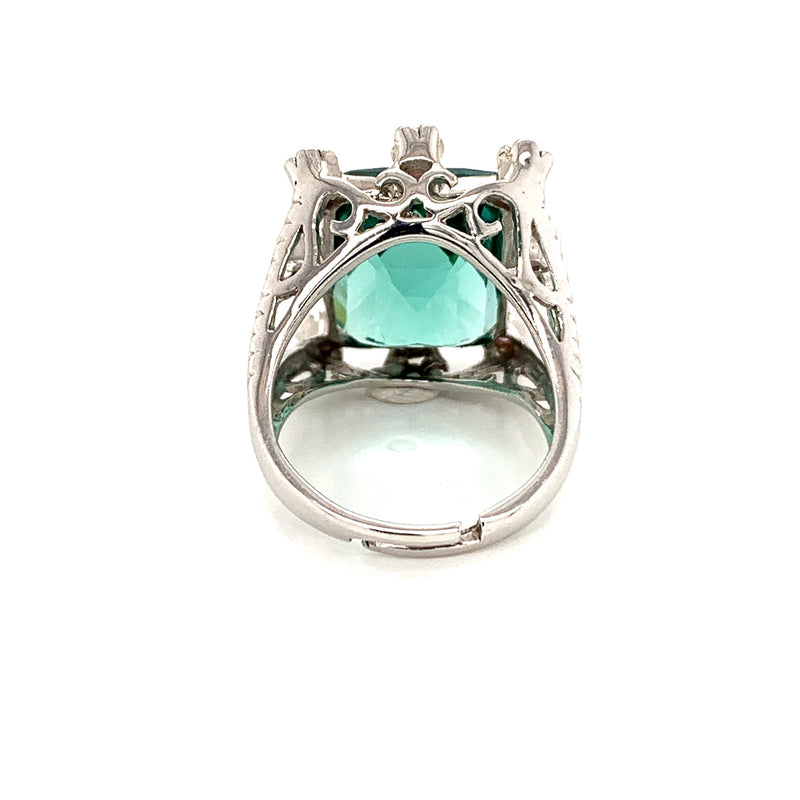 Green Amethyst 925 Silver Ring