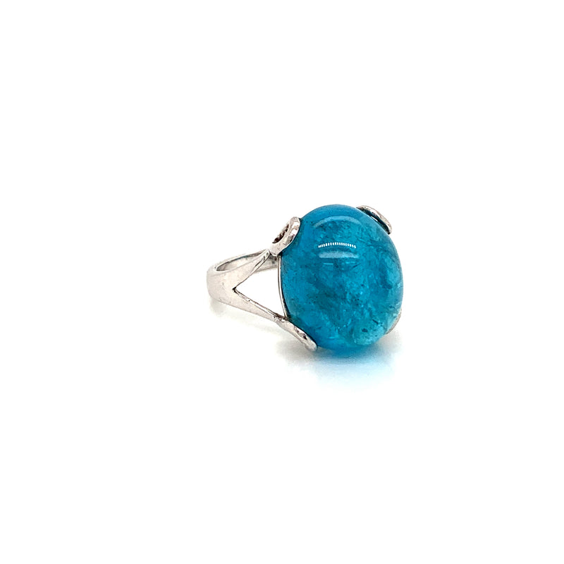Neon Blue Apatite 925 Silver Ring