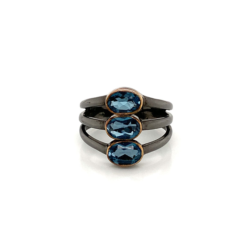 Blue Topaz 925 Silver Ring