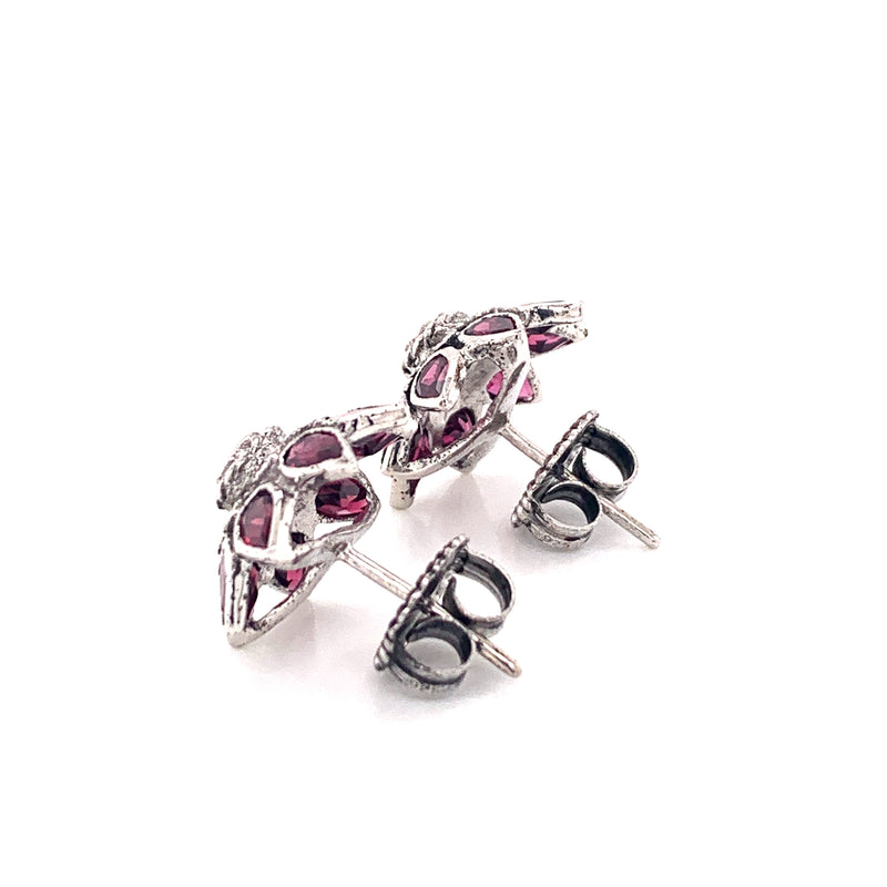 Rhodolite Garnet Earrings 925 Silver