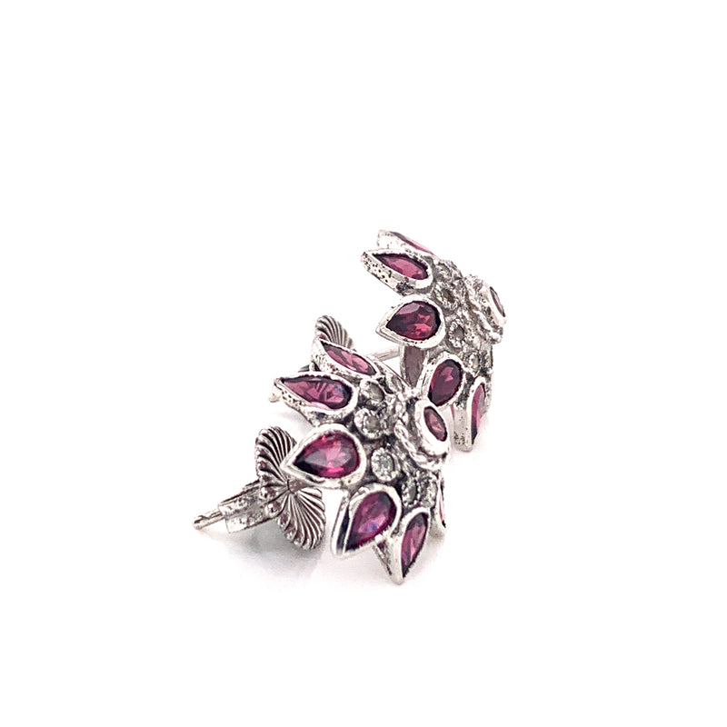 Rhodolite Garnet Earrings 925 Silver