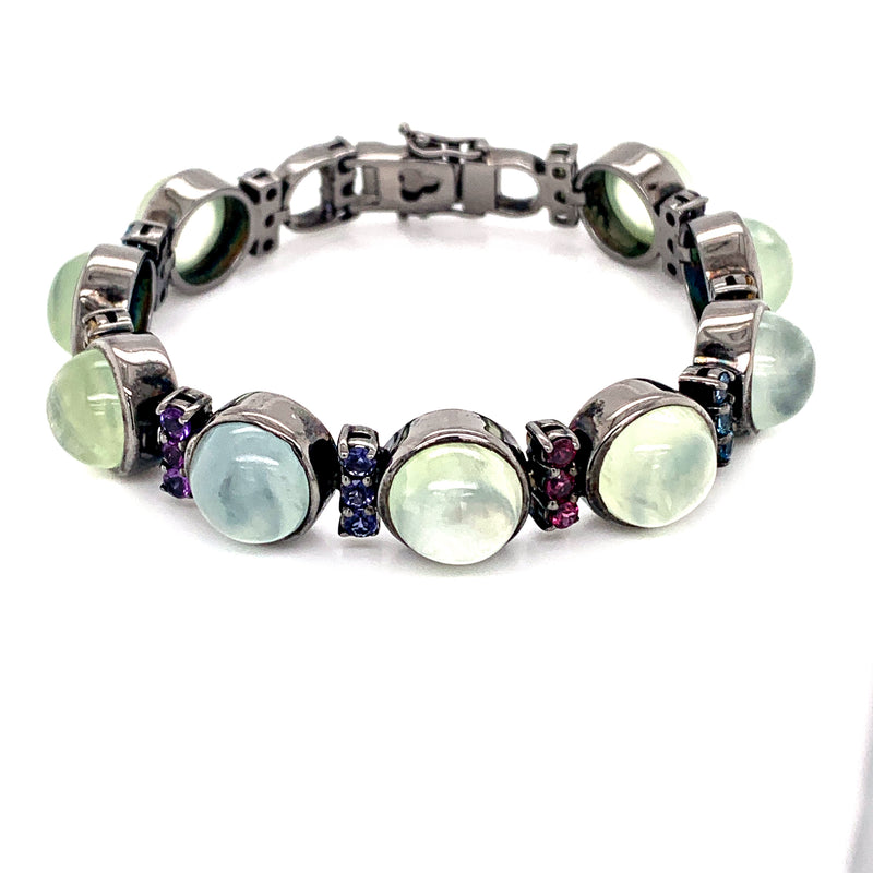 Prehnite 925 silver bracelet