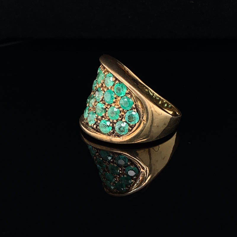 Emerald 925 Silver Gold Platede Ring