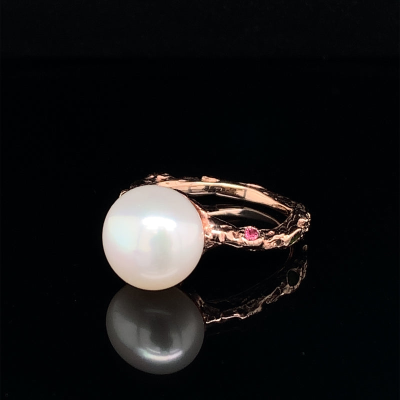 Pearl Gold Plated Silver Ring