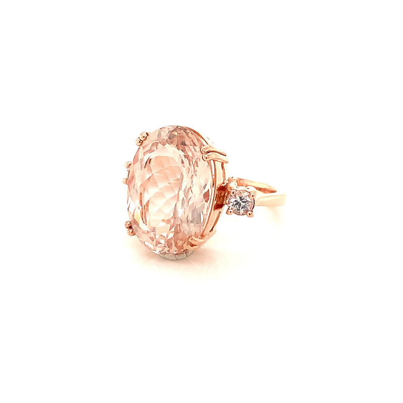 Morganite Setting With White Sapphire 18K Rose Gold