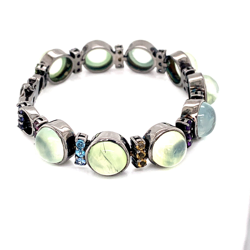 Prehnite 925 silver bracelet